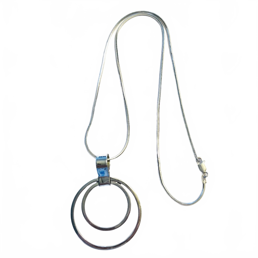 Sterling 925 Necklace With A Circular Pendant Danecraft Chain 38$